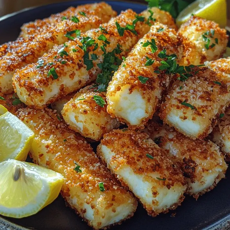 Herb-Battered Halloumi & Chips